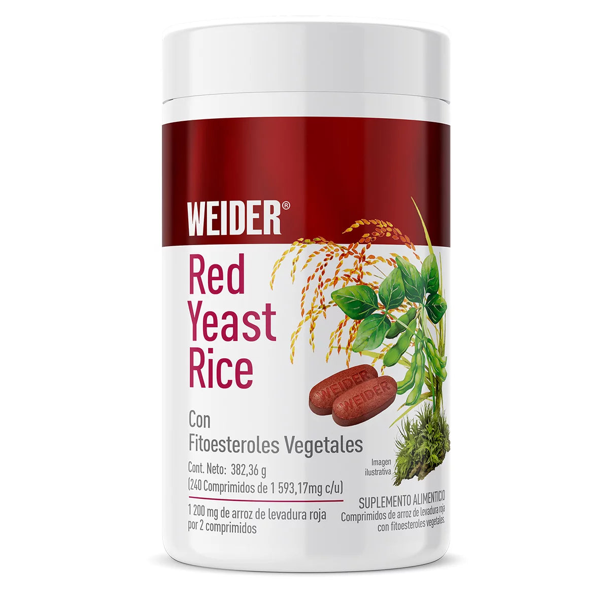 Arroz de Levadura Roja Weider  1200 mg (240 Comprimidos) - Apoyo Cardiovascular