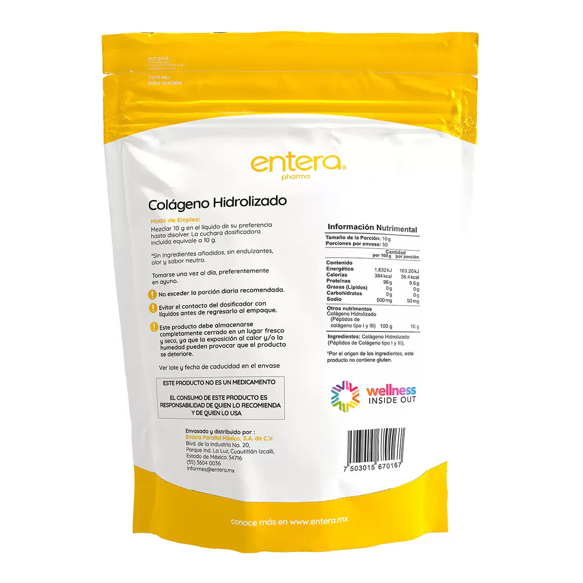 Colágeno Hidrolizado Entera Pharma en Polvo (500g)