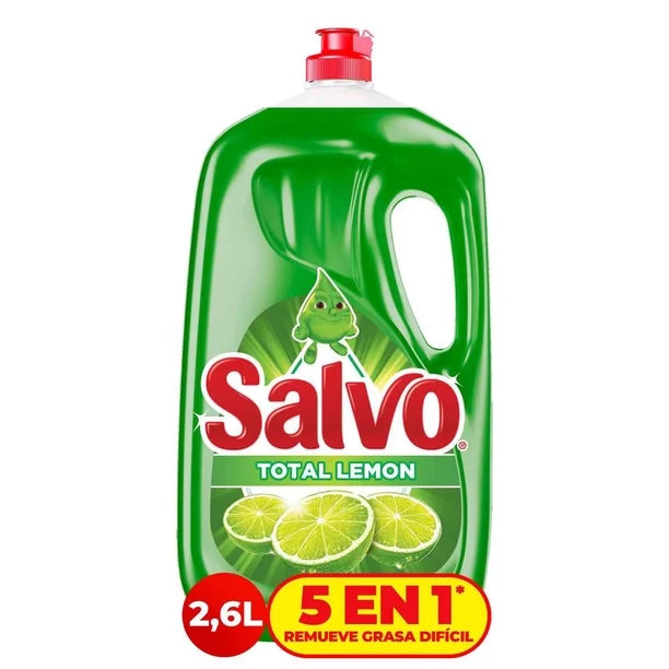 Lavatrastes Líquido Salvo Total Limón 2.6 L - Arrancagrasa Máximo Poder 📍Solo Querétaro